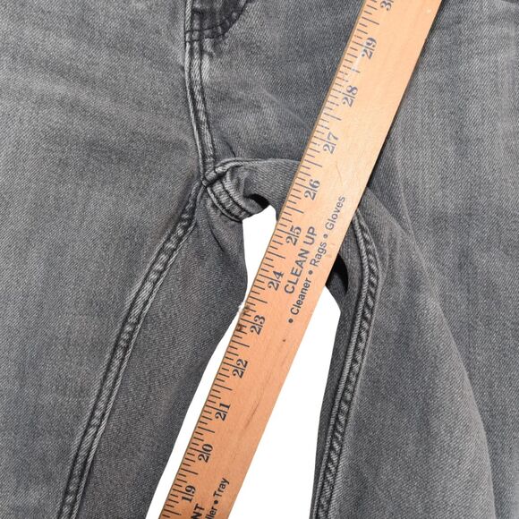 Uniqlo Jeans Sz S Faded Gray Drawstring Relaxed Taper Wide Leg Baggy Denim Pants - Picture 6 of 9